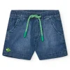 Bermuda en denim bleue pour garçon avec poisson brodé