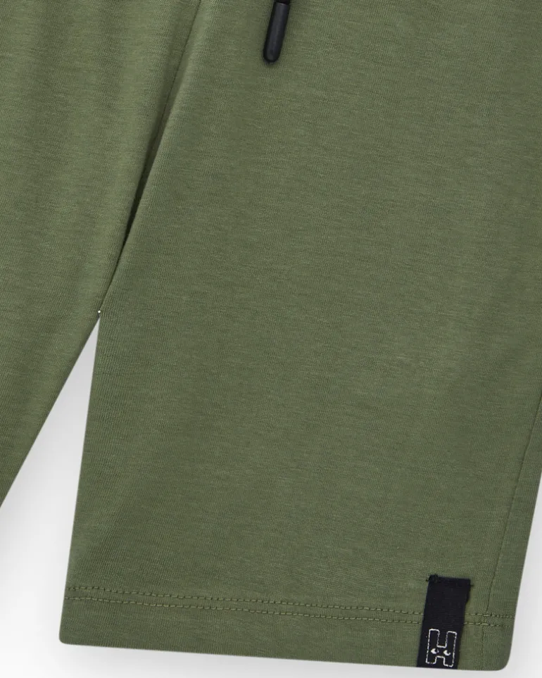 Bermudas pour garçon en vert avec taille ajustable et poches