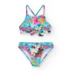 Bikini multicolore pour fille avec imprimé tropical.