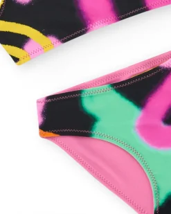 Bikini rose pour fille avec arc-en-ciel et bretelles croisées