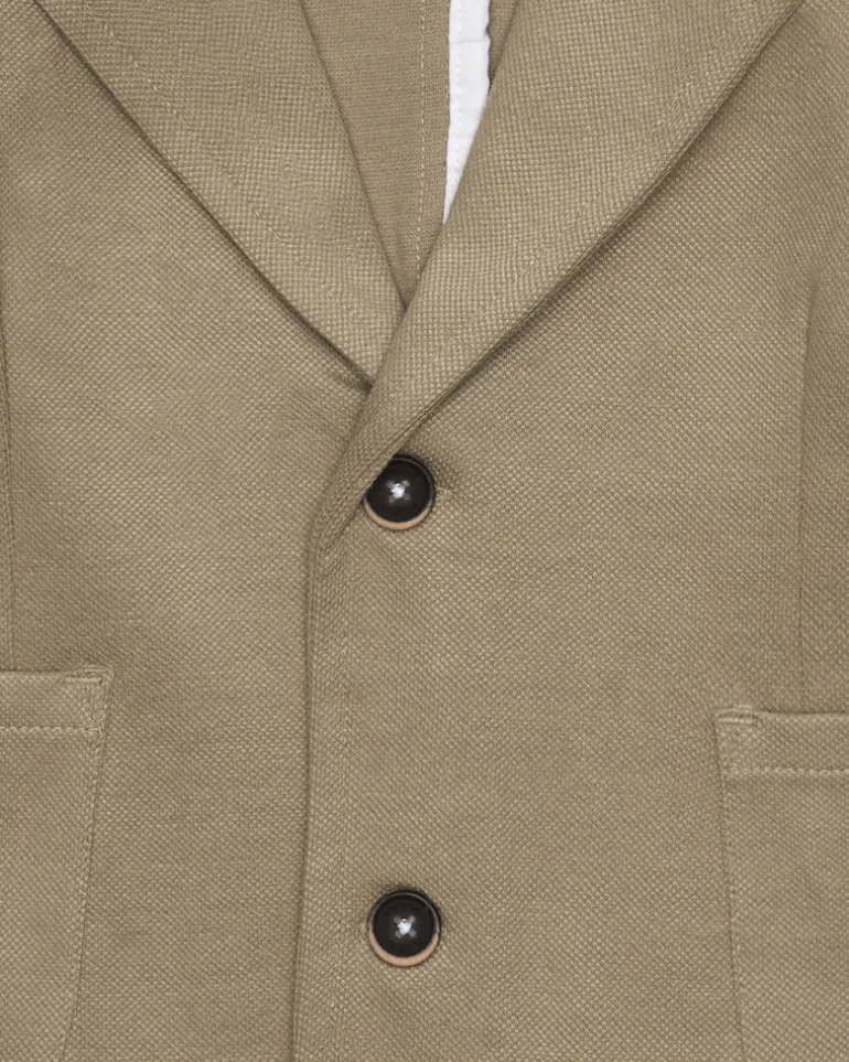 Blazer beige pour garçon avec fermeture à deux boutons et poches