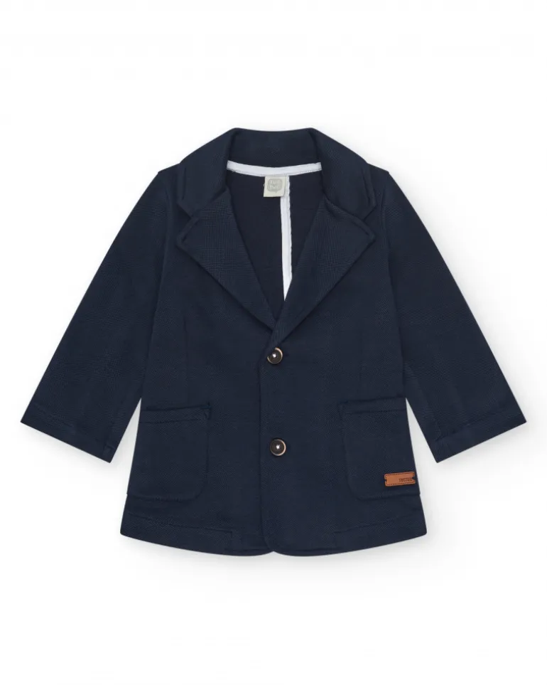 Blazer bleu marine pour garçon avec fermeture à deux boutons