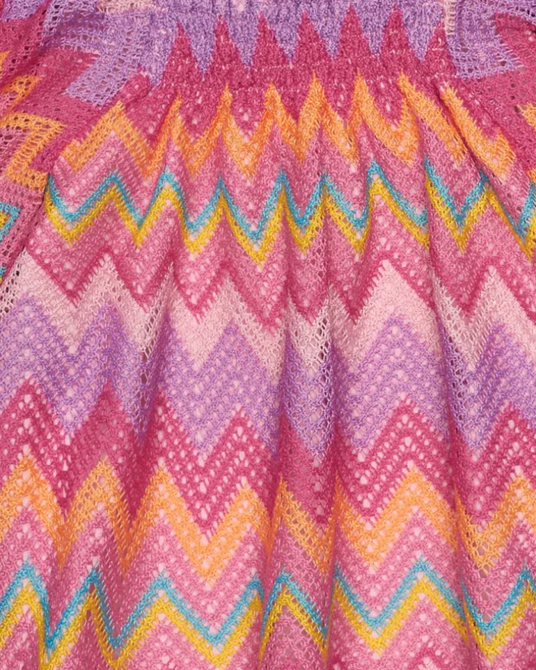 Blouse pour fille multicolore imprimée avec manches trois-quarts.