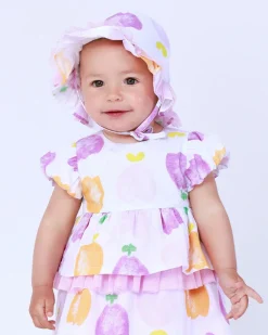 Bonnet plat pour fille couleur blanche