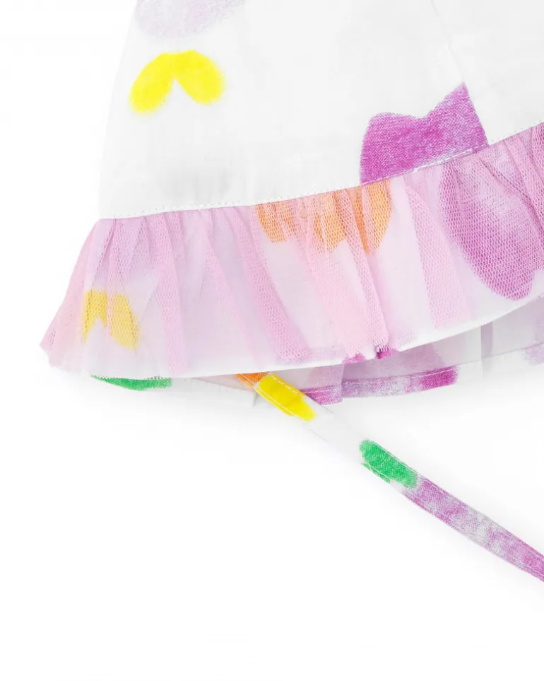 Bonnet plat pour fille couleur blanche