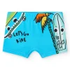 Boxer bleu pour garçon avec trottinette et phrase "Let's Go Ride"