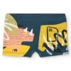 Boxer de bain bleu et jaune pour garçon avec dinosaures