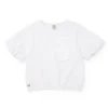 Camiseta de manga corta para niña en blanco con aplique floral