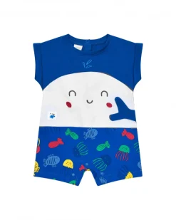 Combinaison en tricot pour garçon avec imprimé de baleine