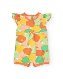 Combinaison en tricot pour fille avec imprimé de fruits et volants