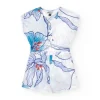 Combishort pour fille en blanc avec taille élastique et imprimé floral.