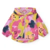 Coupe-vent floral pour fille en rose, jaune et bleu