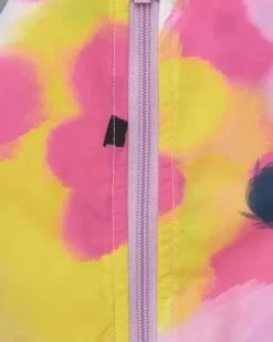 Coupe-vent floral pour fille en rose, jaune et bleu
