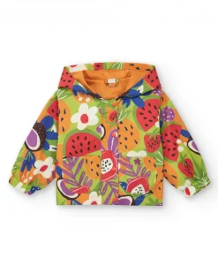 Coupe-vent pour fille avec imprimé de fruits et capuche