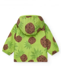 Coupe-vent vert pour garçon avec imprimé d'ananas
