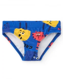 Culotte de bain bleue pour garçon avec animaux tropicaux