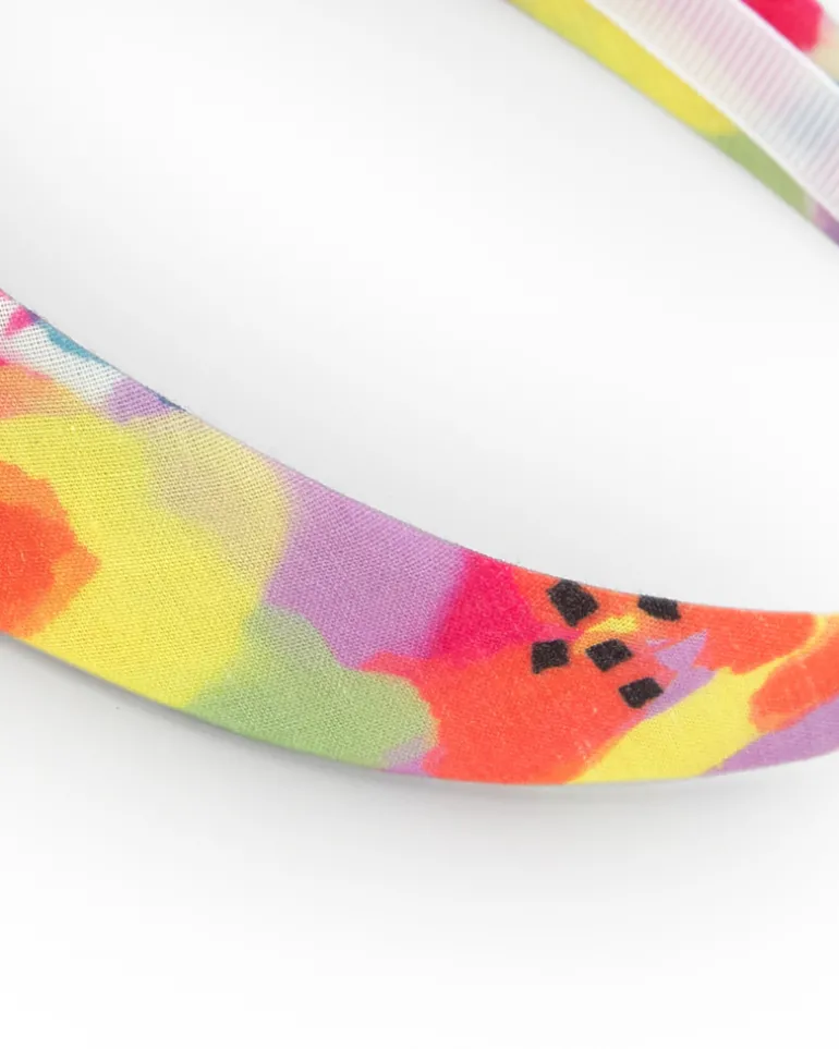 Diadème rigide pour fille avec imprimé floral multicolore