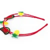 Diadème rouge pour fille avec broderies de fruits
