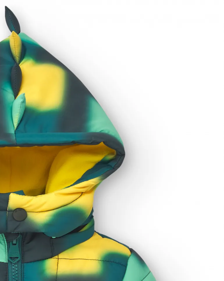 Doudoune garçon à capuche et imprimé géométrique collection Cyber Dino