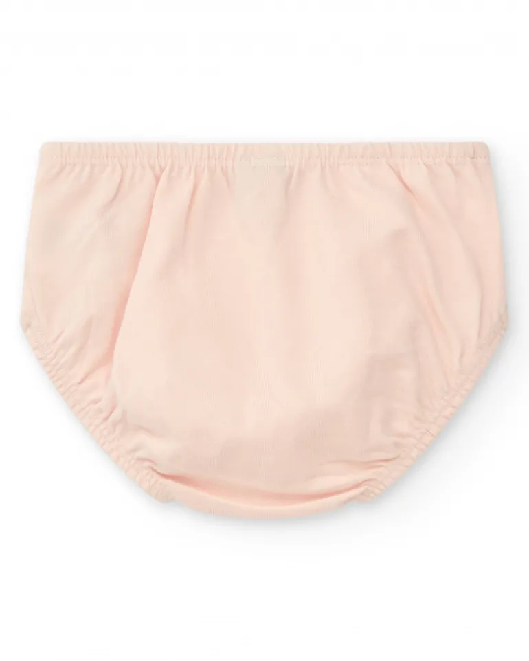 Ensemble blanc pour fille avec robe d'éléphant et culotte tropicale