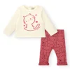 Ensemble fille crème et rose avec motif chaton collection Lovely Kittens