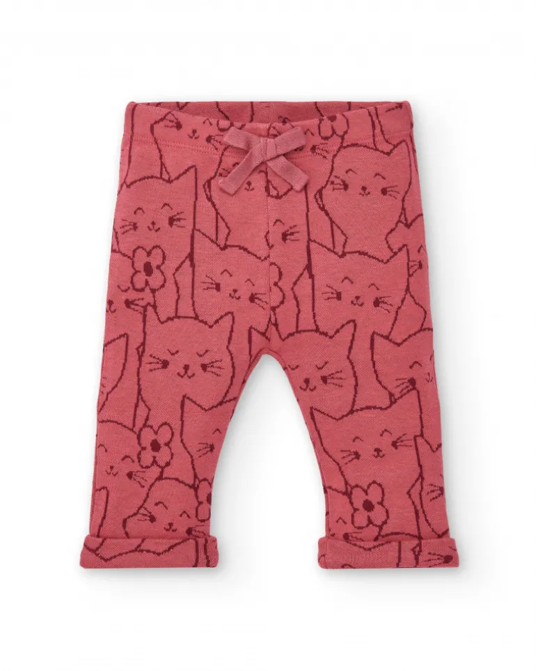 Ensemble fille crème et rose avec motif chaton collection Lovely Kittens