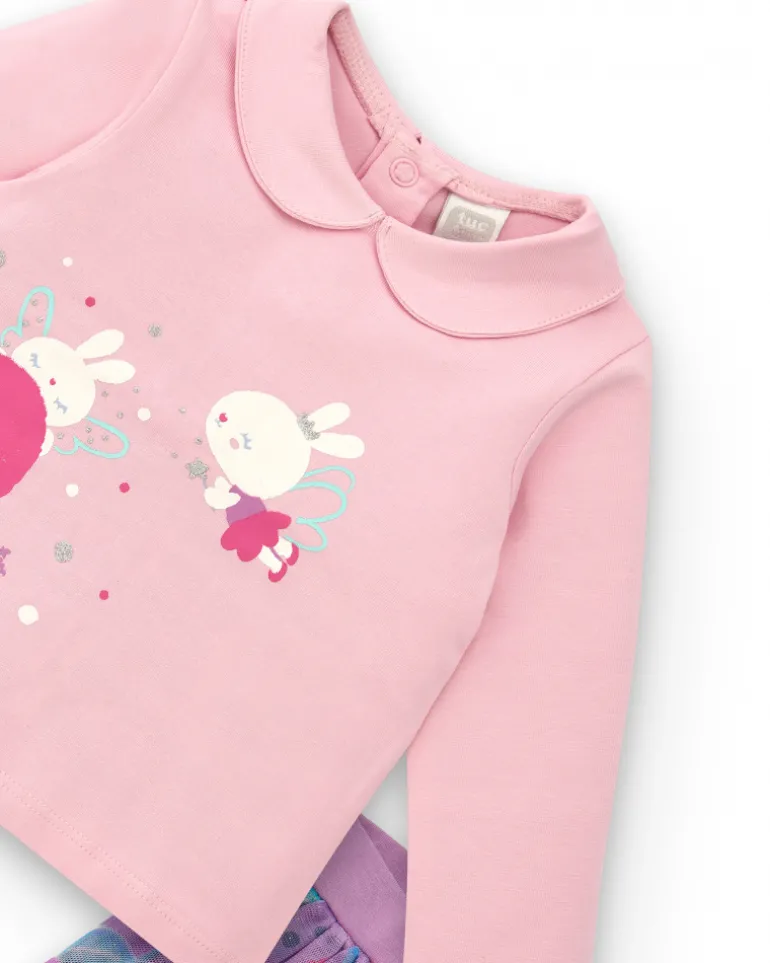 Ensemble fille rose avec jupe en tulle collection Glitter Tales