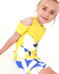 Ensemble pour fille avec t-shirt floral et leggings cyclistes