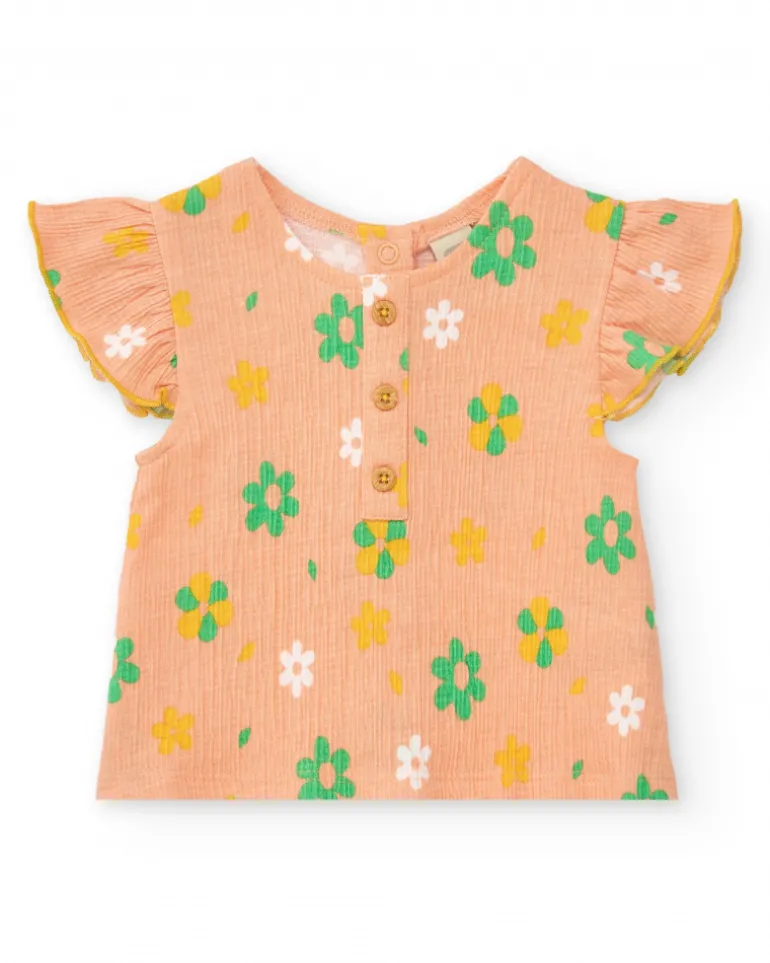 Ensemble pour fille avec blouse à fleurs et culotte jaune