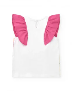 Ensemble pour fille avec t-shirt éléphant et short bleu