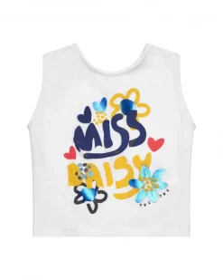 Ensemble pour fille avec t-shirt floral et short bleu