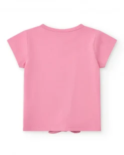 Ensemble pour fille avec t-shirt rose de glace et leggings courts multicolores