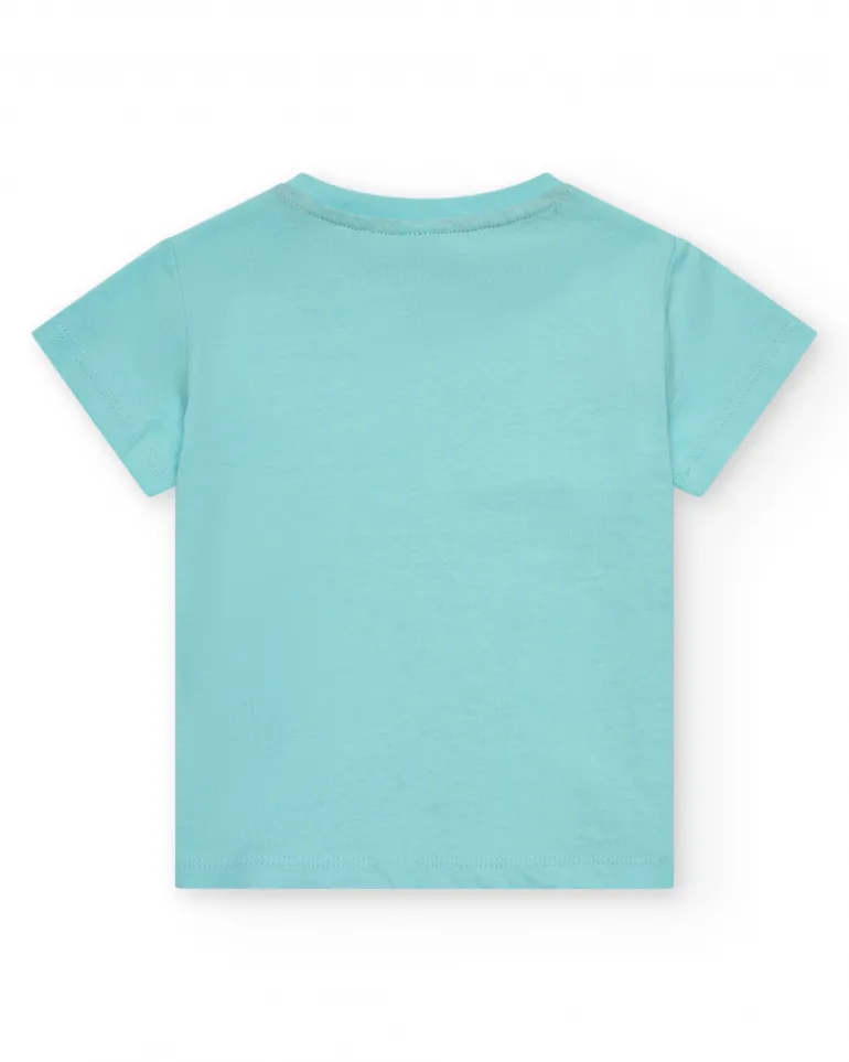 Ensemble pour garçon avec t-shirt bleu et short noir