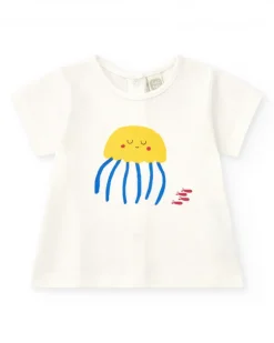 Ensemble pour garçon avec t-shirt blanc imprimé et shorts