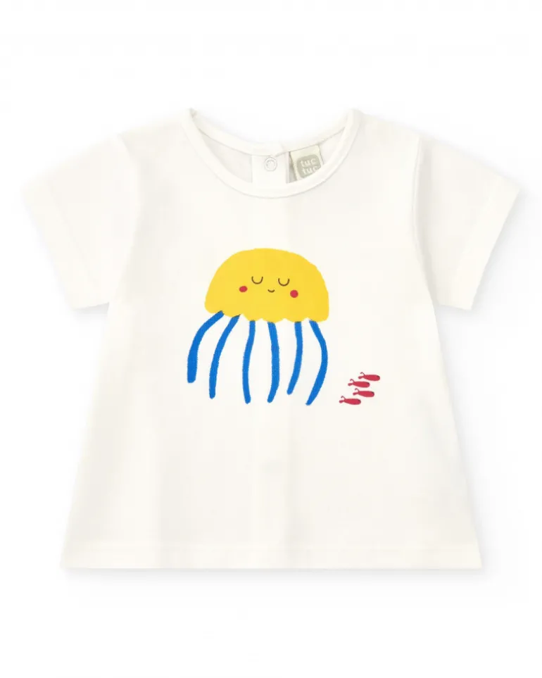 Ensemble pour garçon avec t-shirt blanc imprimé et shorts
