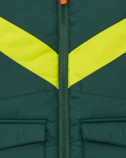 Gilet réversible pour garçon vert avec détails jaune fluo collection Soulvivor