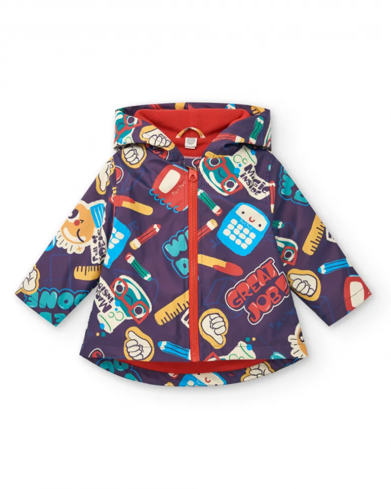 Imperméable garçon multicolore imprimé scolaire collection Big Brains