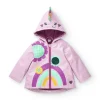 Imperméable lilas avec capuche arc-en-ciel pour fille collection Cyber Dino