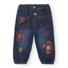 Jean fille bleu imprimé fleuri collection Super Natural