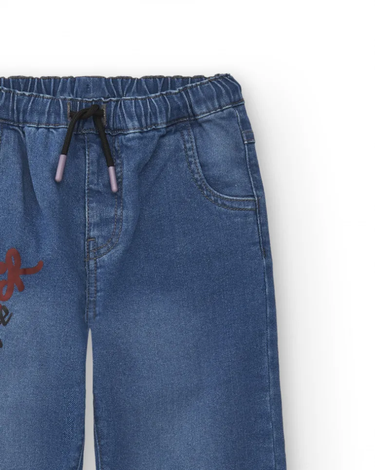 Jean garçon imprimé graphique bleu collection Skater Life