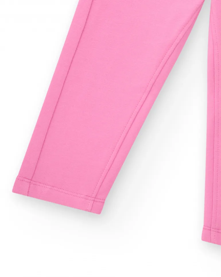Jegging rose pour fille avec poches décoratives