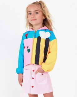 Jupe en tissu pour fille en rose avec des boutons décoratifs en forme de cœur Happy Garden