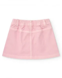 Jupe en tissu pour fille en rose avec des boutons décoratifs en forme de cœur Happy Garden