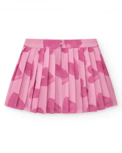 Jupe plissée rose pour fille avec imprimé abstrait