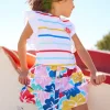 Jupe pour fille avec imprimé floral multicolore et boutons