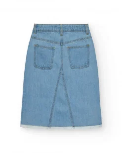 Jupe pour fille en bleu avec poches et fermeture éclair.