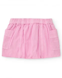 Jupe rose pour fille avec poches et taille élastique