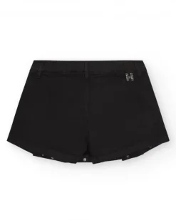 Jupe-short pour fille en noir avec détails métalliques.
