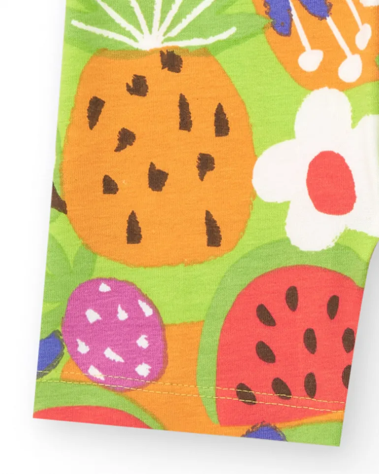 Legging court lilas pour fille avec imprimé tropical