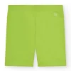 Legging court pour fille en vert citron avec taille élastique.
